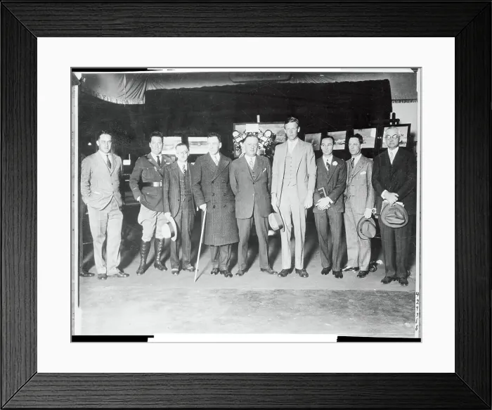 Framed Print : Charles Lindbergh and His Aviation Notables Framed Print : Charles Lindbergh and His Aviation Notables