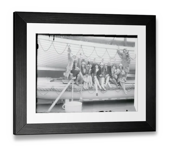 Framed Print : Group Sailing Abroad the S.S. De Grasse Framed Print : Group Sailing Abroad the S.S. De Grasse