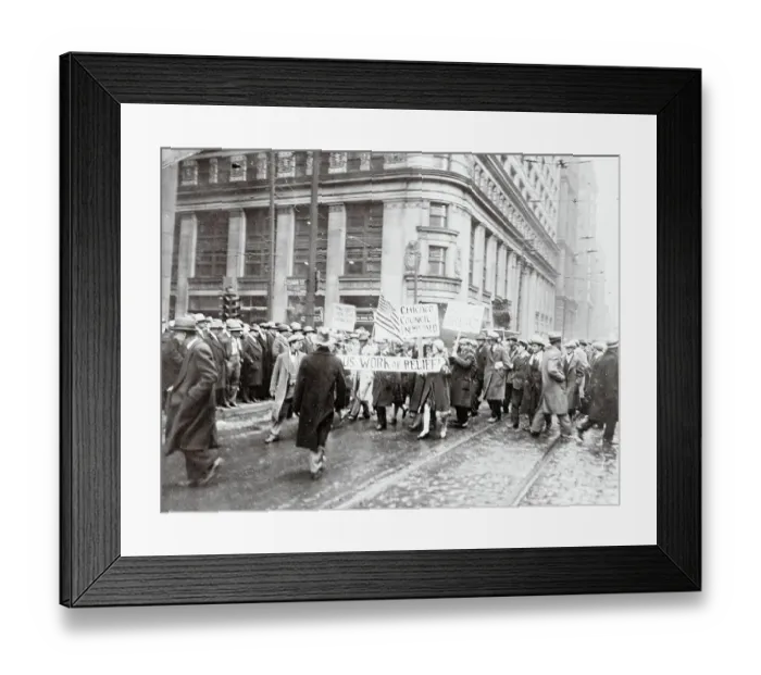 Framed Print : Unemployed People Marching to City Hall Framed Print : Unemployed People Marching to City Hall