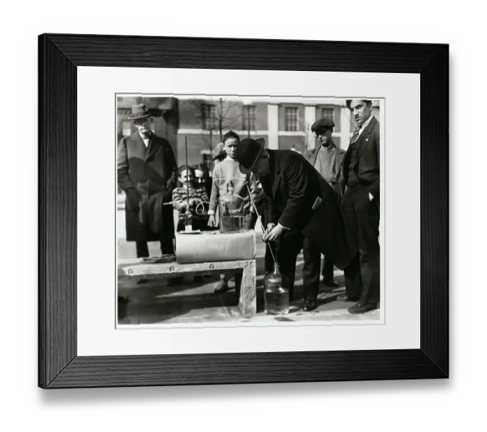 Framed Print : Dr James Shrader Testing for Ozone on Street Framed Print : Dr James Shrader Testing for Ozone on Street