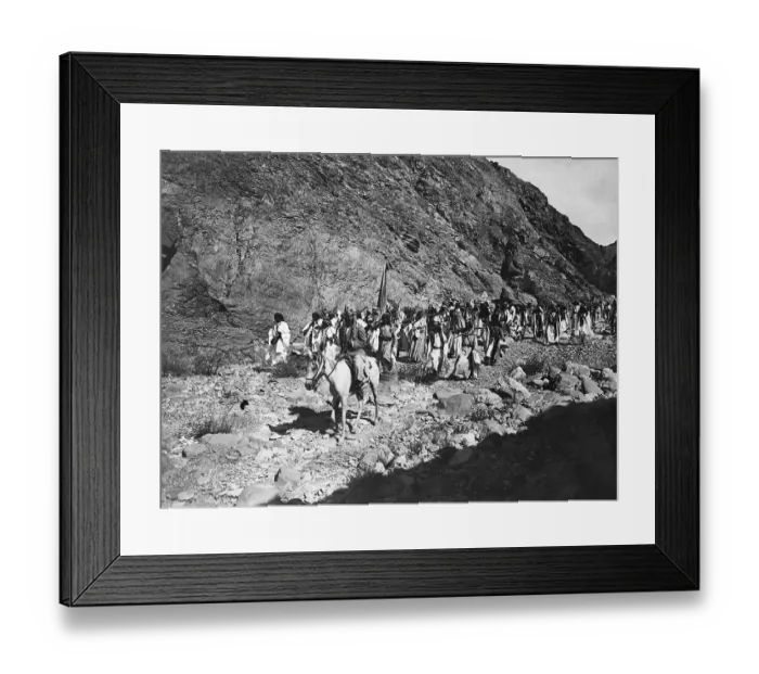 Framed Print : Arabian Soldiers March Through Mountains Framed Print : Arabian Soldiers March Through Mountains