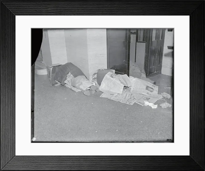 Framed Print : Homeless Sleeping on Streets Framed Print : Homeless Sleeping on Streets