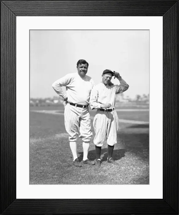 Framed Print : Babe Ruth with Colleague Framed Print : Babe Ruth with Colleague