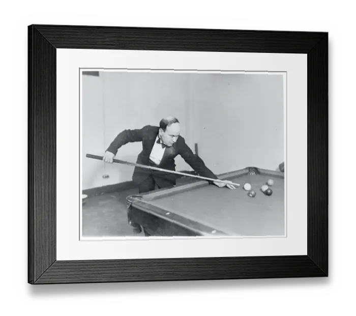 Framed Print : Man Playing Billiards Framed Print : Man Playing Billiards