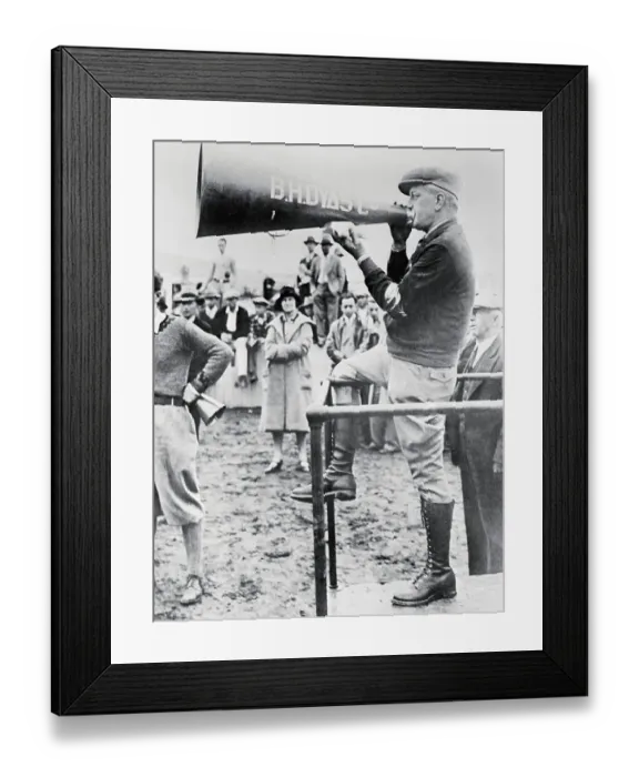 Framed Print : Promoter C.C. Pyle Speaking at the Bunion Derby Framed Print : Promoter C.C. Pyle Speaking at the Bunion Derby