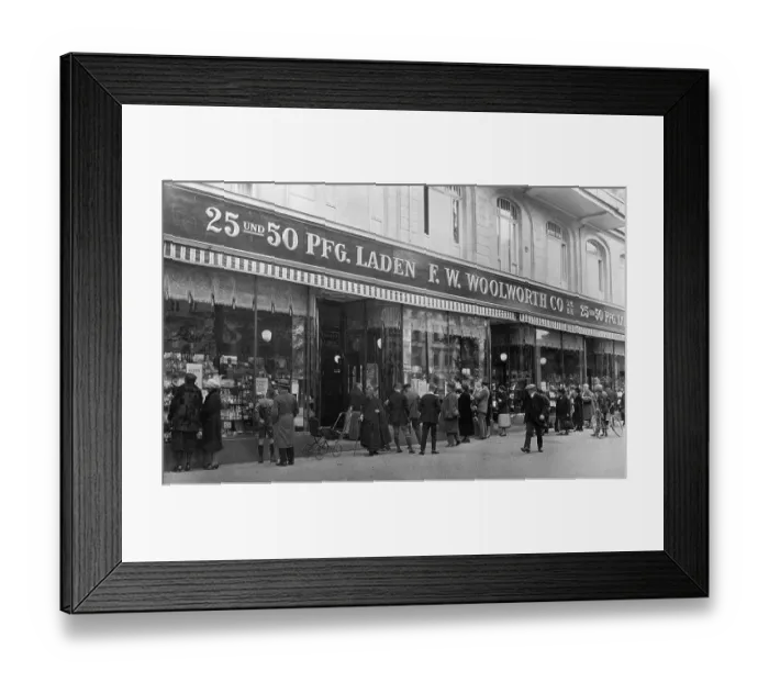 Framed Print : Customers Outside of German Woolworth's Framed Print : Customers Outside of German Woolworth's