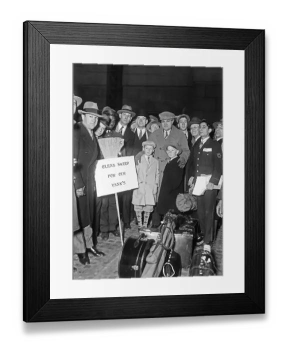 Framed Print : Babe Ruth with Family and Friends at Train Station Framed Print : Babe Ruth with Family and Friends at Train Station