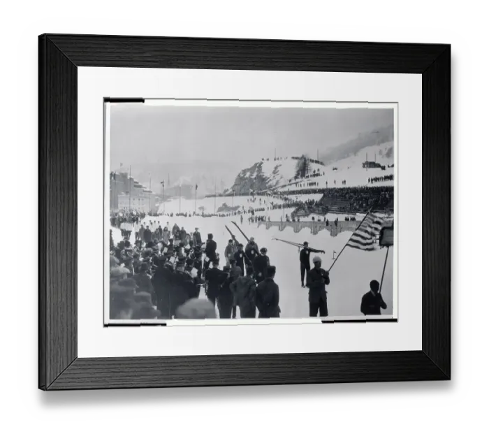 Framed Print : American Team Marching into Olympics at Moritz Framed Print : American Team Marching into Olympics at Moritz