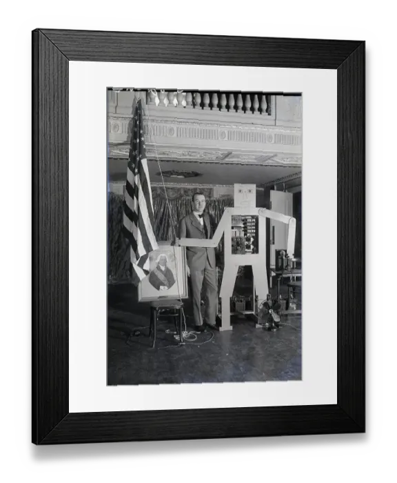 Framed Print : Mechanical Man Unveiling Portrait