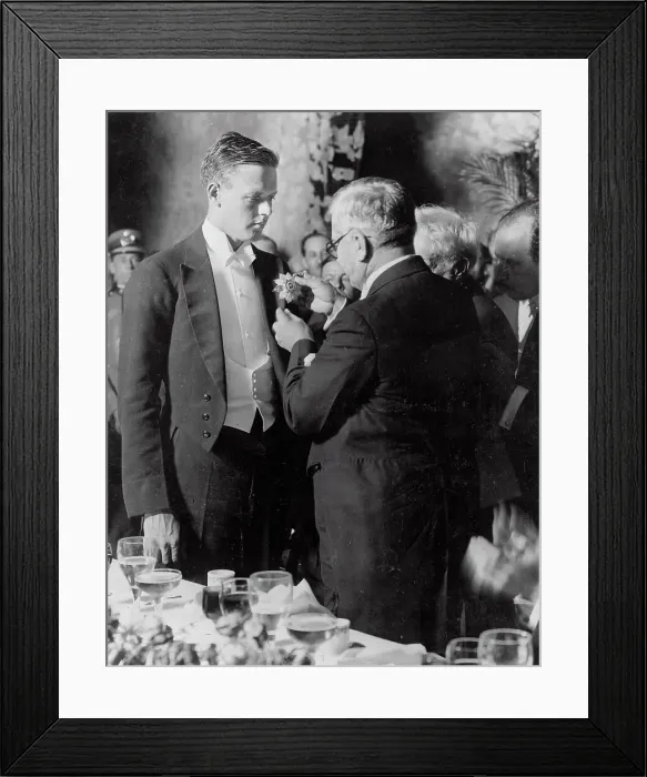 Framed Print : Charles Lindbergh Receiving Medal Framed Print : Charles Lindbergh Receiving Medal