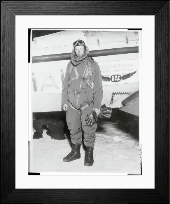 Framed Print : Charles Lindbergh Wearing Flight Suit Framed Print : Charles Lindbergh Wearing Flight Suit