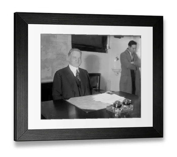 Framed Print : Herbert Hoover Sitting at His Desk Framed Print : Herbert Hoover Sitting at His Desk