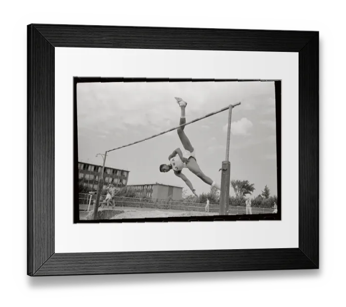 Framed Print : Olympian John Thomas Clearing High Bar Framed Print : Olympian John Thomas Clearing High Bar