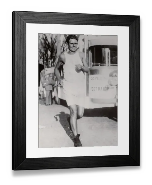 Framed Print : Andy Payne Running in the Bunion Derby