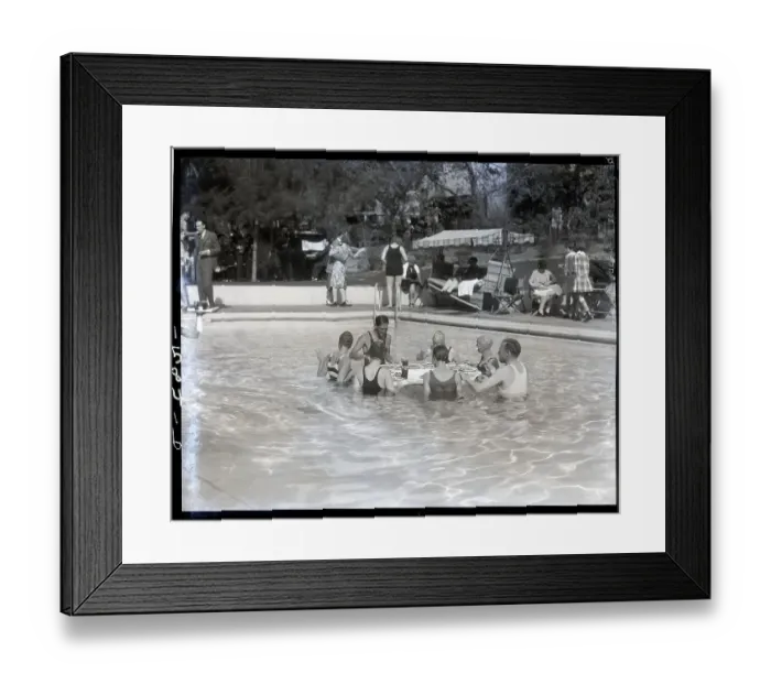 Framed Print : People Eating In Swimming Pool Framed Print : People Eating In Swimming Pool