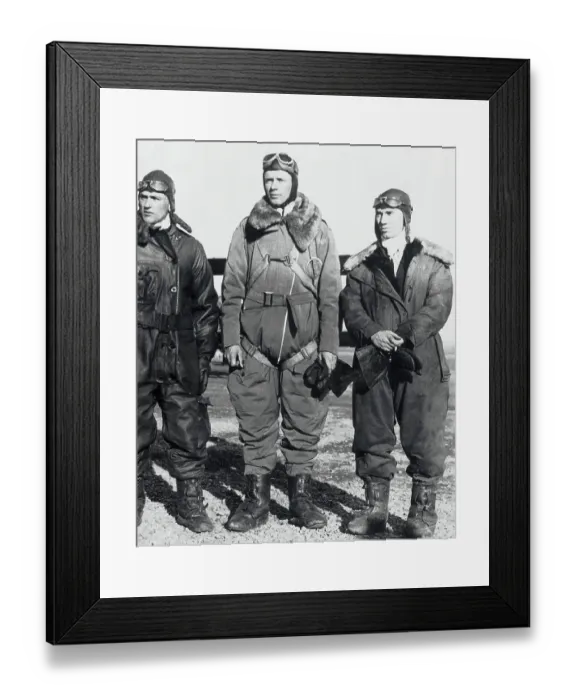 Framed Print : Charles Lindbergh and Aviators