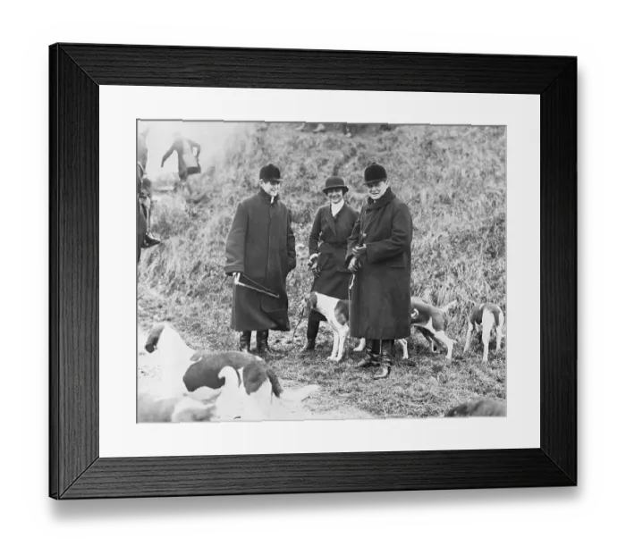 Framed Print : Winston Churchill Hunting with his Son Randolph and Coco Chanel Framed Print : Winston Churchill Hunting with his Son Randolph and Coco Chanel