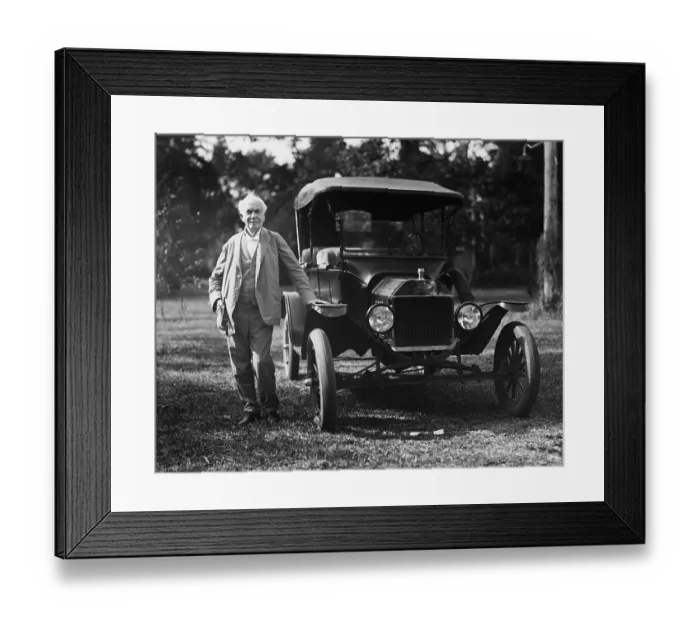 Framed Print : Thomas Edison and His 1914 Ford Framed Print : Thomas Edison and His 1914 Ford