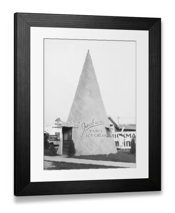Framed Print : Ice Cream Cone Building as Restaurant Framed Print : Ice Cream Cone Building as Restaurant