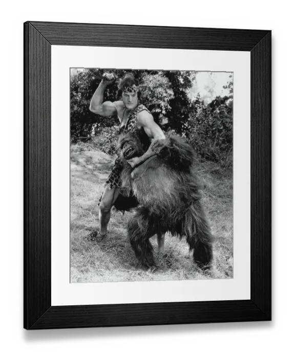 Framed Print : Tarzan Wrestling with an Ape Framed Print : Tarzan Wrestling with an Ape