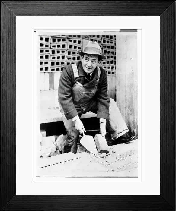 Framed Print : Tito Schipa Laying Brick