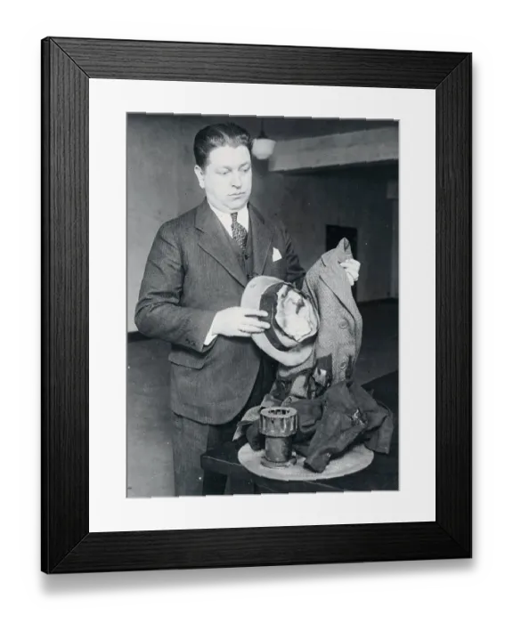 Framed Print : Sergeant Examining Evidence