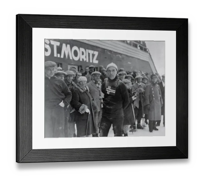 Framed Print : Portrait of Ballangrud Winner of 5000 Meter Skating Race Posing with Teammates Framed Print : Portrait of Ballangrud Winner of 5000 Meter Skating Race Posing with Teammates