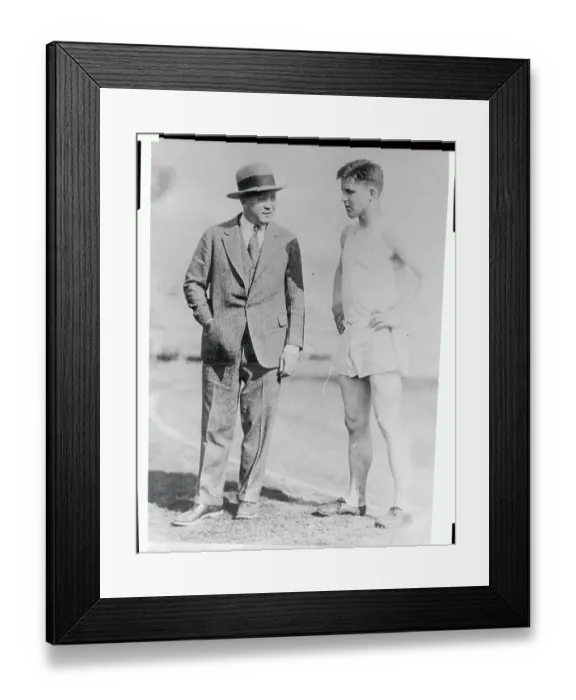 Framed Print : Knute Rockne and Jack Elder Standing Outside