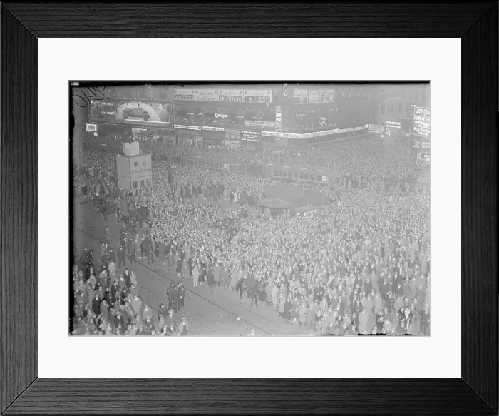 Framed Print : Times Square Election Crowds