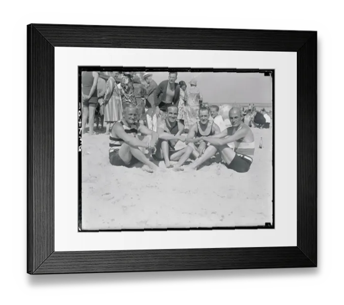 Framed Print : Al Jolson and Others Lounging on Beach Framed Print : Al Jolson and Others Lounging on Beach