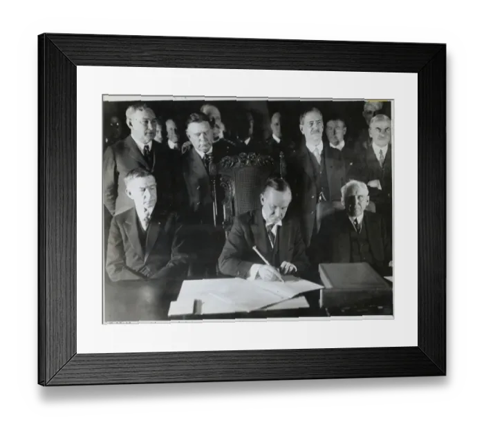 Framed Print : Calving Coolidge Signing Kellogg Peace Act Framed Print : Calving Coolidge Signing Kellogg Peace Act