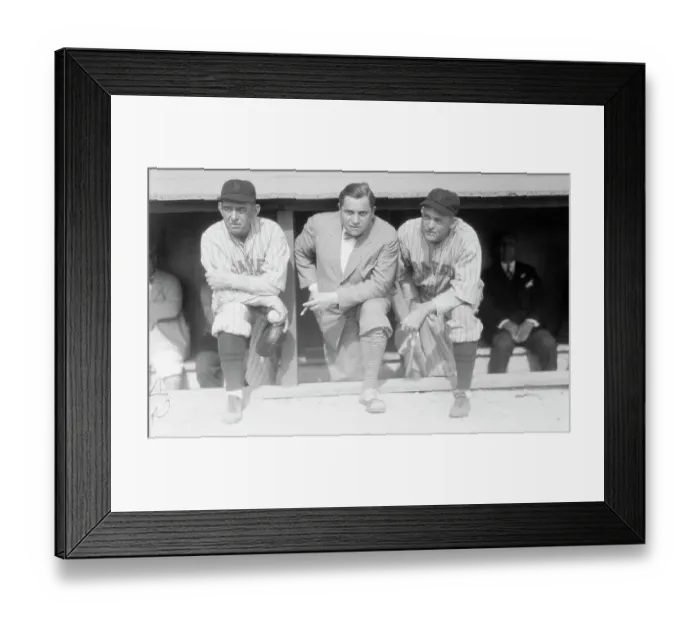 Framed Print : Rogers Hornsby with Boston Braves Baseball Greats Framed Print : Rogers Hornsby with Boston Braves Baseball Greats