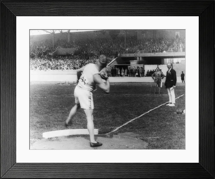 Framed Print : John Kuch in Shot Putting Stance Framed Print : John Kuch in Shot Putting Stance