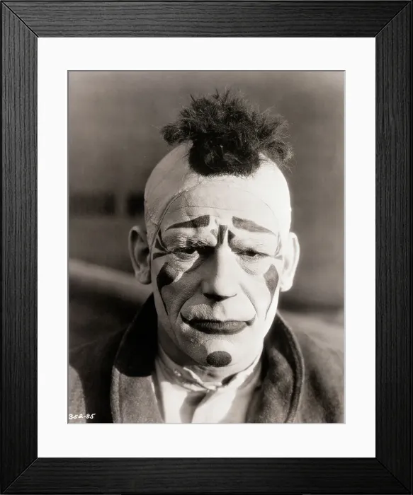 Framed Print : Lon Chaney in Makeup for Laugh, Clown, Laugh Framed Print : Lon Chaney in Makeup for Laugh, Clown, Laugh