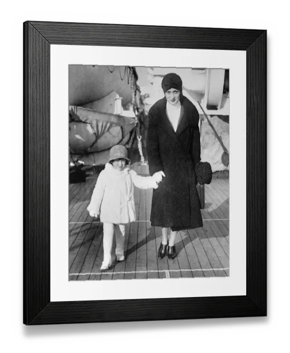 Framed Print : Reginald Vanderbilt and Daughter Returning on Ship Framed Print : Reginald Vanderbilt and Daughter Returning on Ship