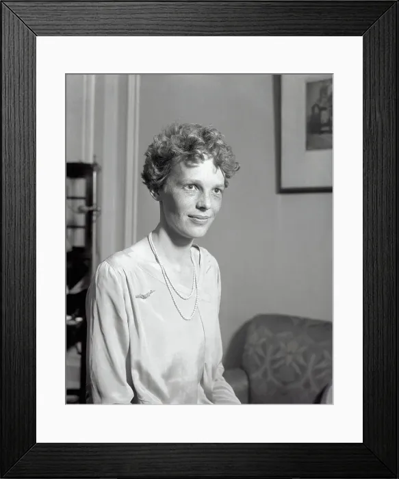 Framed Print : Portrait of Amelia Earhart Framed Print : Portrait of Amelia Earhart