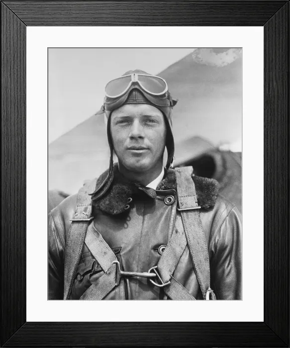 Framed Print : Charles Lindbergh Wearing Winter Flying Gear