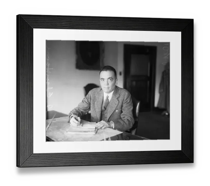 Framed Print : FBI Director J. Edgar Hoover at His Desk Framed Print : FBI Director J. Edgar Hoover at His Desk