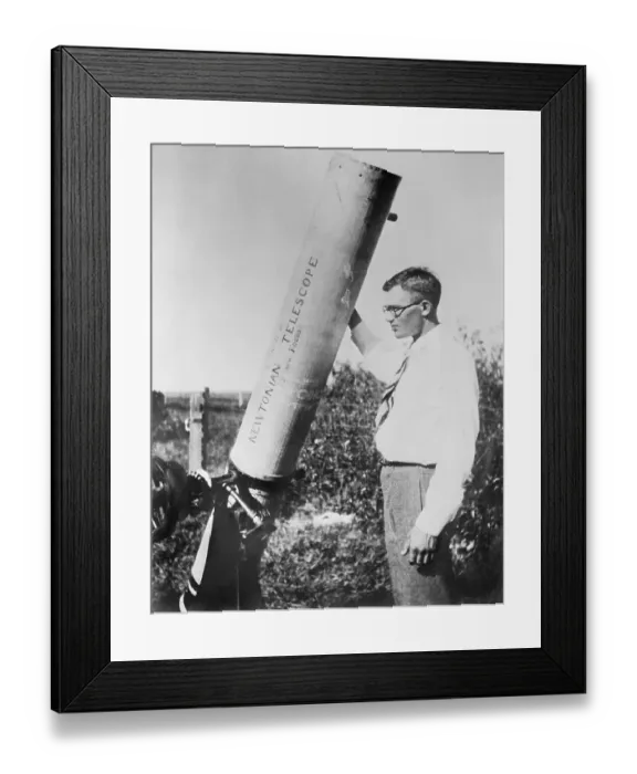 Framed Print : Clyde Tombaugh with Newtonian Telescope Framed Print : Clyde Tombaugh with Newtonian Telescope