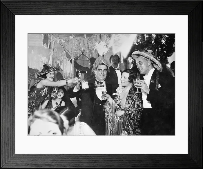 Framed Print : Parisian Revelers Celebrating Framed Print : Parisian Revelers Celebrating