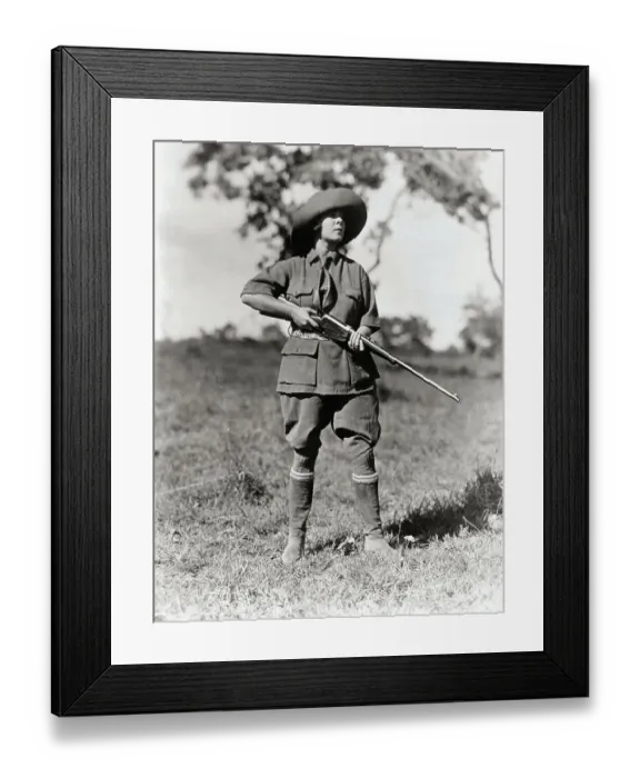 Framed Print : Woman in Safari Costume Framed Print : Woman in Safari Costume