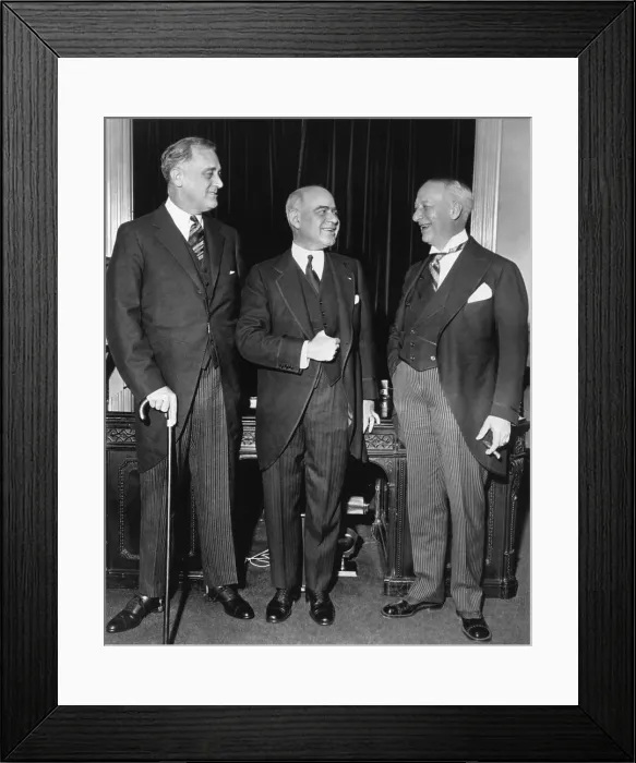 Framed Print : FDR with Herbert Lehman and Al Smith