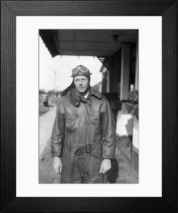 Framed Print : C Lindbergh In Leather Flying Suit Framed Print : C Lindbergh In Leather Flying Suit