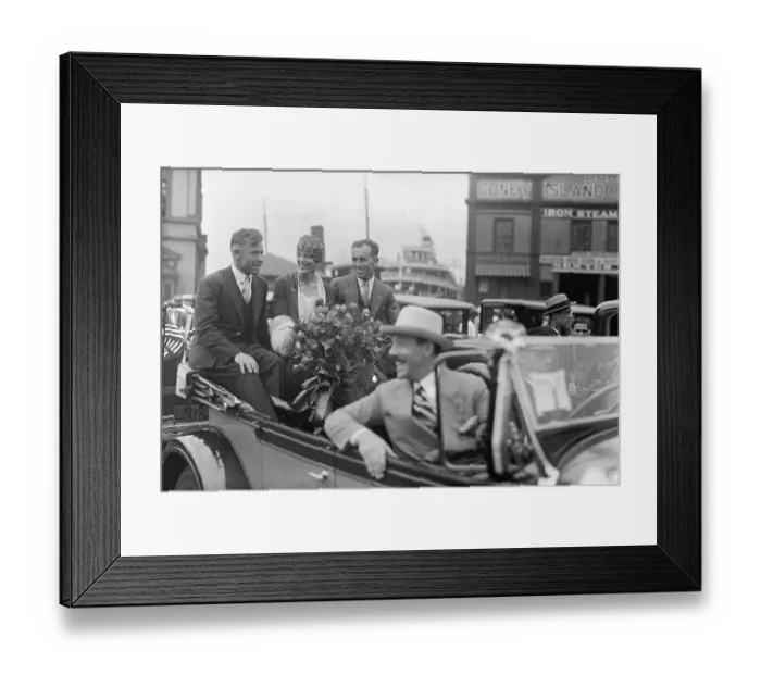 Framed Print : Amilia Earhart In Parade Framed Print : Amilia Earhart In Parade