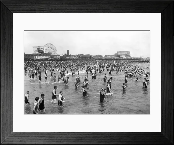 Framed Print : Swimmers Wading at Coney Island Framed Print : Swimmers Wading at Coney Island