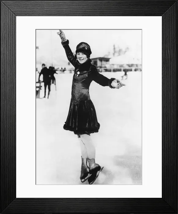 Framed Print : Sonja Henie Figure Skating