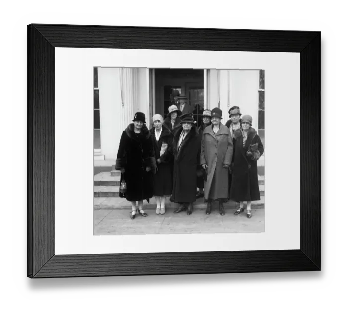 Framed Print : Jane Addams and Others Outside White House Framed Print : Jane Addams and Others Outside White House