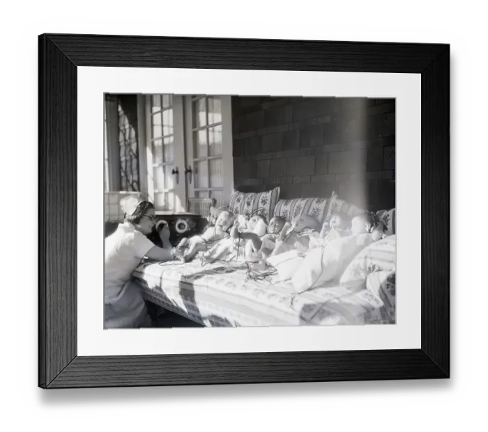 Framed Print : Trying to Calm Babies with Radio Framed Print : Trying to Calm Babies with Radio