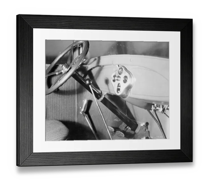 Framed Print : Interior of 1928 Ford Automobile
