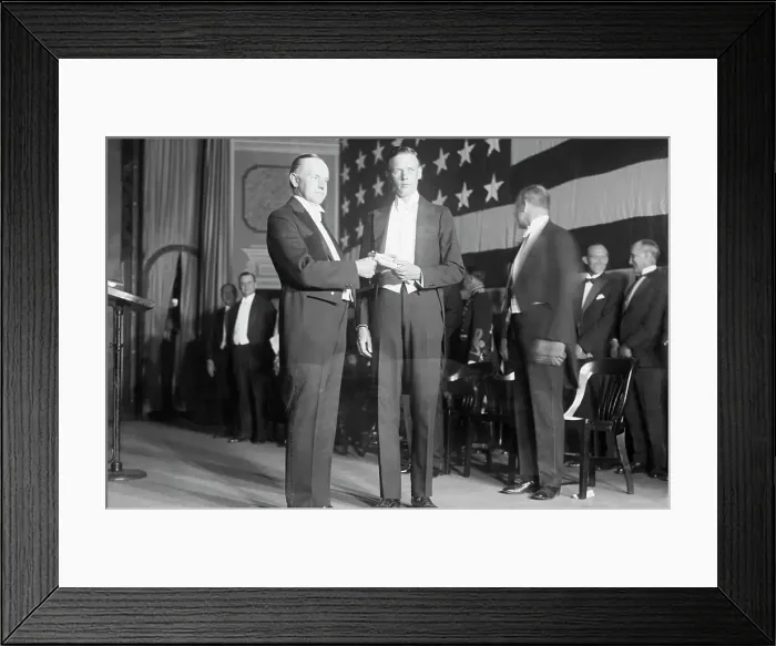 Framed Print : Charles Lindbergh Receiving Hubbard Gold Medal Framed Print : Charles Lindbergh Receiving Hubbard Gold Medal